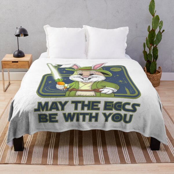 Item preview, "May the Eggs Be With You - Funny Easter Bunny Jedi,"Star Wars Easter Bunny", "Funny Sci-Fi Easter designed and sold by venavar.