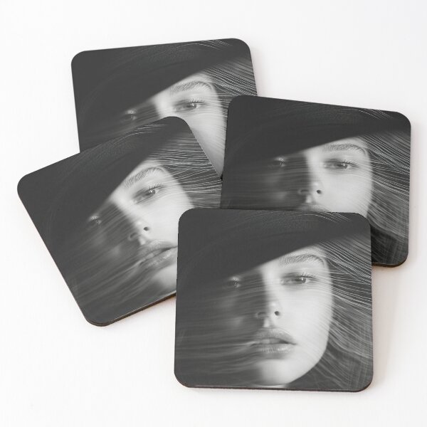 Item preview, Ethereal flowing women in hat black and white designed and sold by ArtSE46.