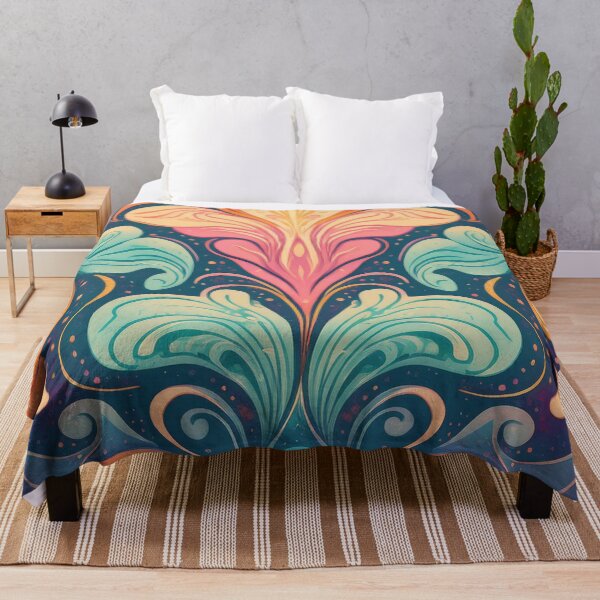 Item preview, Mid-Century Modern Inspired Abstract Floral Pattern – Bold Colors & Detailed Artwork designed and sold by Teemaniac.