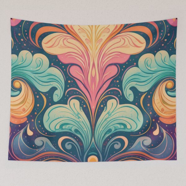 Item preview, Mid-Century Modern Inspired  Abstract Floral Pattern – Bold Colors & Detailed Artwork designed and sold by Teemaniac.