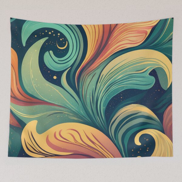 Item preview, Mid-Century Modern Inspired Abstract Floral Pattern – Bold Colors & Detailed Artwork designed and sold by Teemaniac.