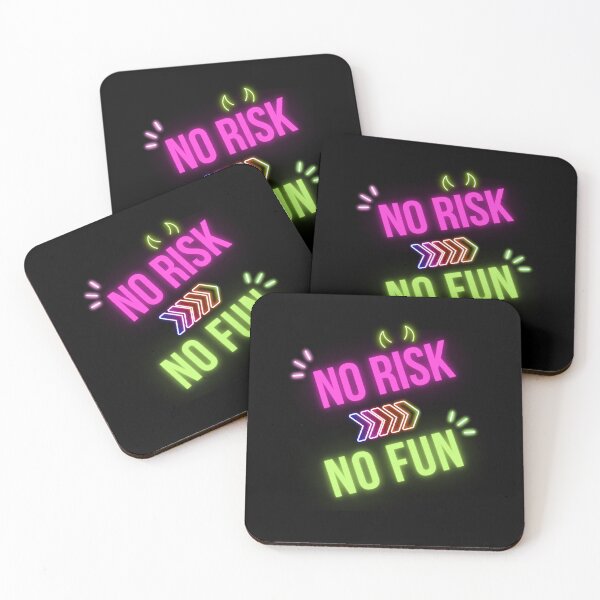 Item preview, No risk, no fun, neon-style graphics designed and sold by silent-violin.