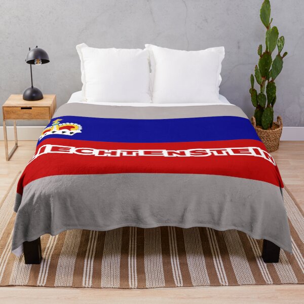 Item preview, Liechtenstein Flag with Font designed and sold by Havocgirl.