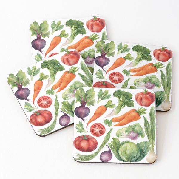 Item preview, simple colorful vegetables watercolor designed and sold by TyMalCo.