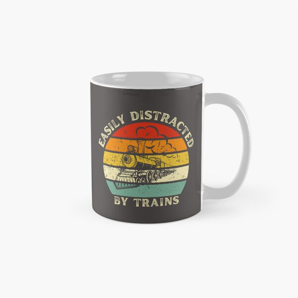 Item preview, Easily Distracted by Trains | Fun Train Enthusiast Design designed and sold by SebisTshirts.