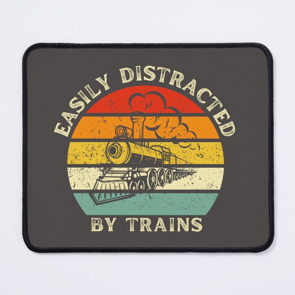 Item preview, Easily Distracted by Trains | Fun Train Enthusiast Design designed and sold by SebisTshirts.