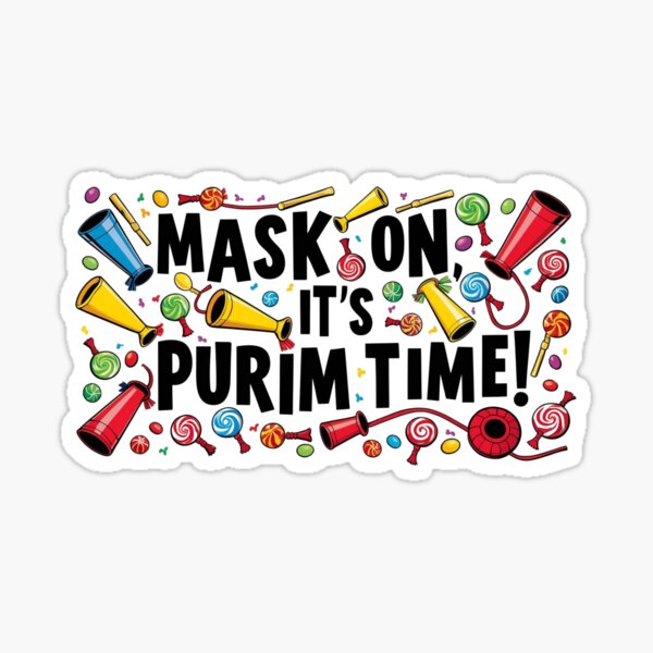 Item preview, Mask On, It’s Purim Time! designed and sold by Lady Eva's Shop.