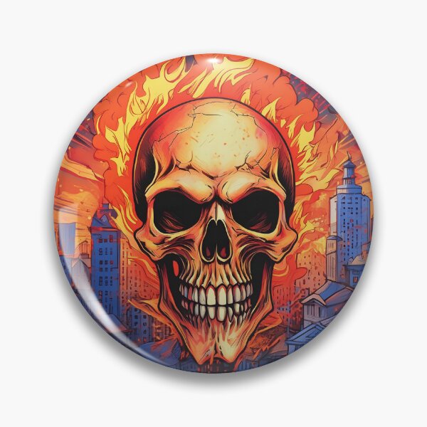 Item preview, Fire Skull Destroys the City designed and sold by TeeLabDesign.