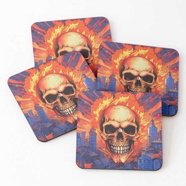 Item preview, Fire Skull Destroys the City designed and sold by TeeLabDesign.