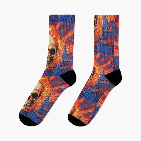 Item preview, Fire Skull Destroys the City designed and sold by TeeLabDesign.