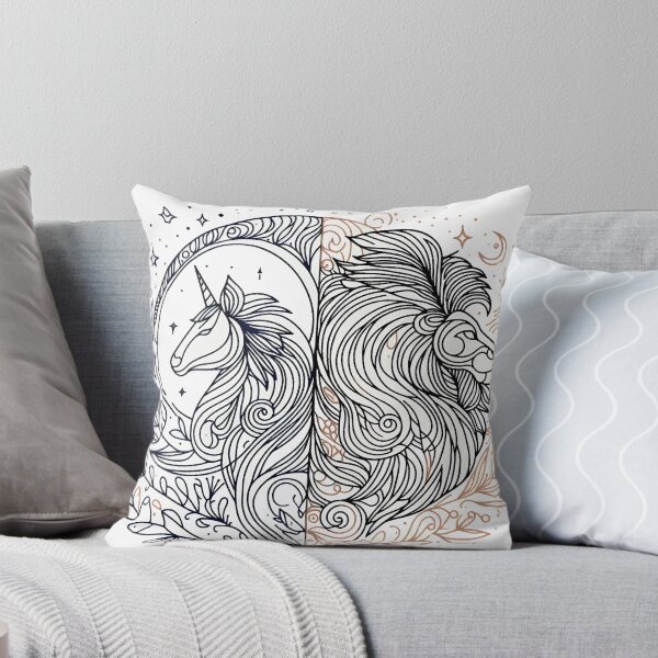 Item preview, Mystical Majesty: Unicorn & Lion Line Art designed and sold by HartyDesign.