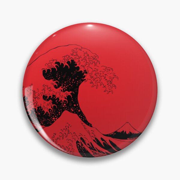 Item preview, The Great Wave off Kanagawa by Ukiyo-e artist Hokusai upon Japanese flag designed and sold by Japan Design Prints.