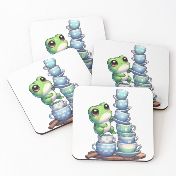Item preview,  Cute Chibi Frog balancing teacups classic t-shirt, stickers etc. designed and sold by EpiphanyArt28.