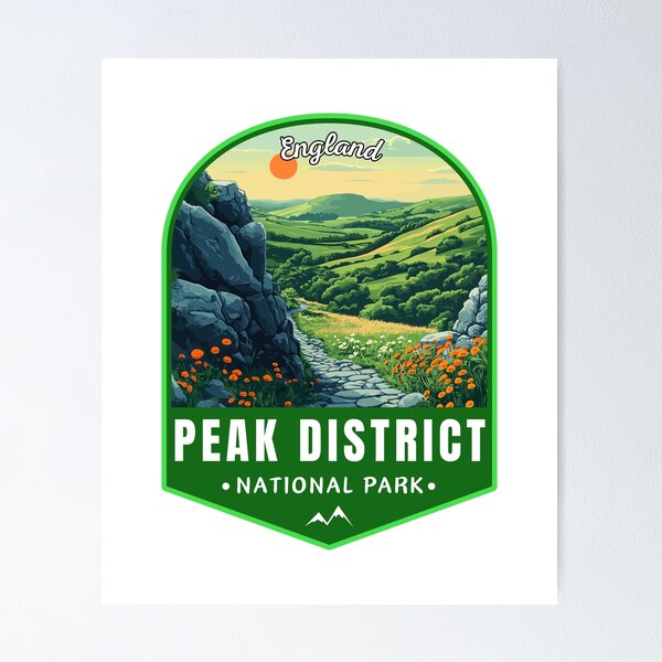Item preview, Peak District National Park in England Retro Travel Emblem designed and sold by MaateoDesign.