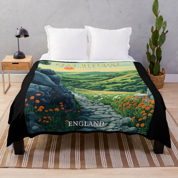 Item preview, Peak District National Park in England Retro Travel Art Landscape designed and sold by MaateoDesign.