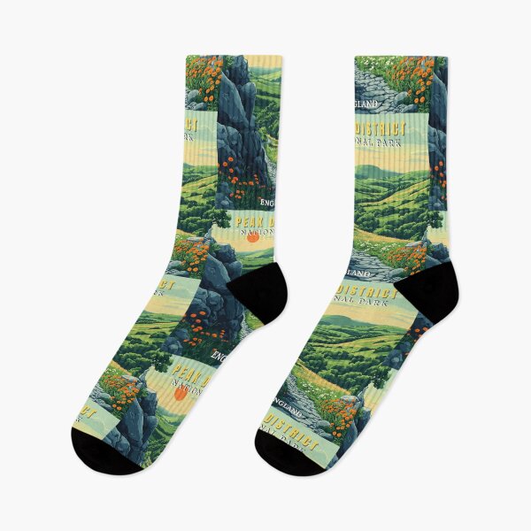Item preview, Peak District National Park in England Retro Travel Art Landscape designed and sold by MaateoDesign.