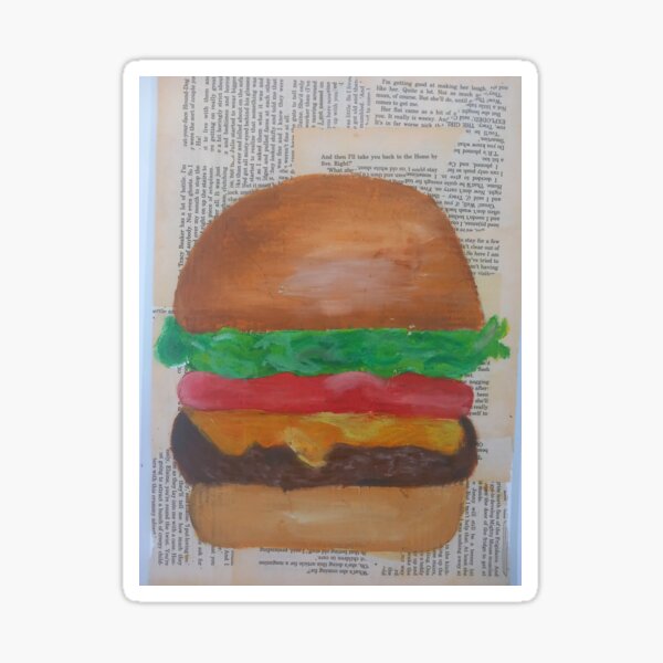 Item preview, burger acrylic paint designed and sold by Aimzeescrazycreations.