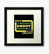 Best Daddy In The Galaxy Shirt Fathers Day Gift Lightsabers Jedi Framed Print