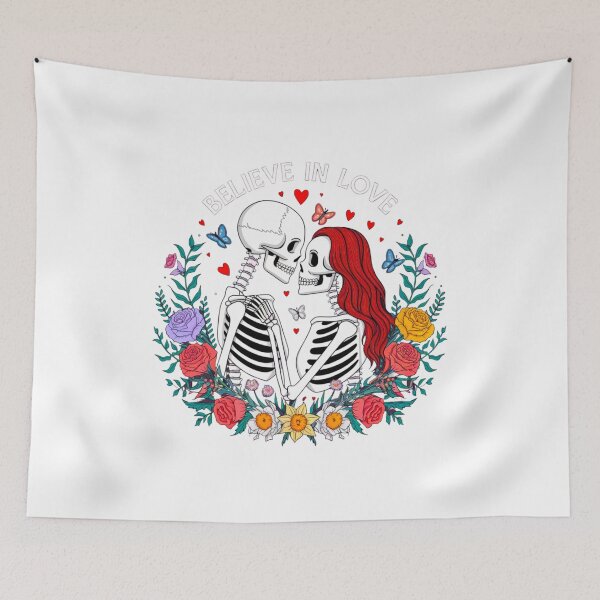 Item preview, Believe in Love, Love never dies, Love, skeleton, romance, retro, vintage, party, funnyfits70, Humor, Funny,  designed and sold by FunnyFits70.