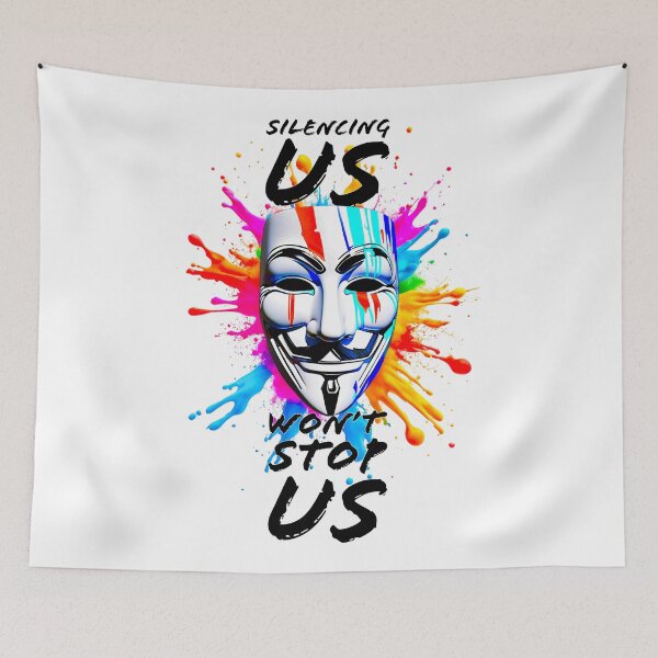 Item preview, Protest slogans. Anonymous. Silencing us won't stop us. designed and sold by Drone-tees.