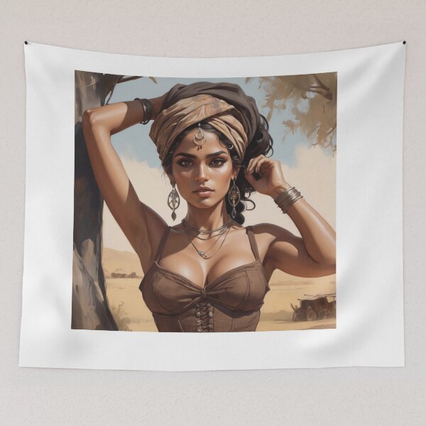 Item preview, Beautiful Romani Gypsy girl illustration designed and sold by Vintage Designs +.