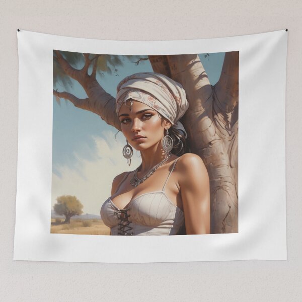 Item preview,  Beautiful Romani Gypsy girl illustration designed and sold by Vintage Designs +.