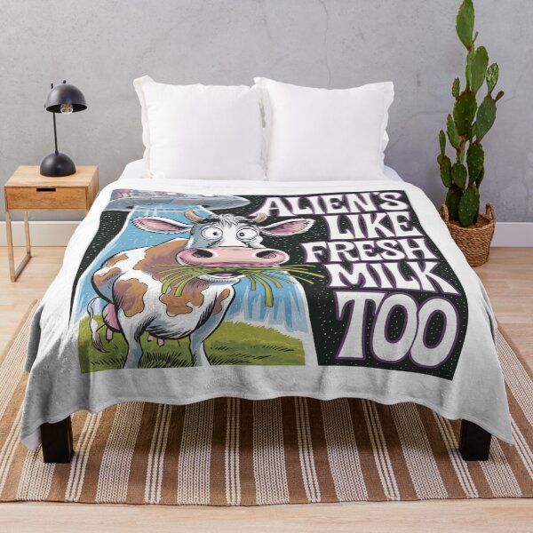 Item preview, Alien abduction, Aliens love fresh milk, Alien, van gogh, starry night, funnyfits70, Humor, Funny, retro, vintages, funny quotes, animal humor, designed and sold by FunnyFits70.