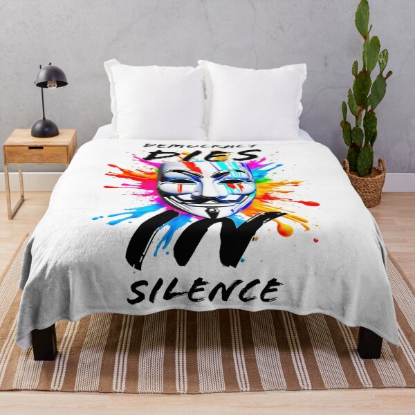 Item preview, Protest slogans. Anonymous. Democracy dies in silence. designed and sold by Drone-tees.