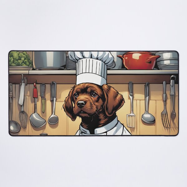 Item preview, Puppy as a Chef, in a kitchen preparing meals designed and sold by Colin Bentham.