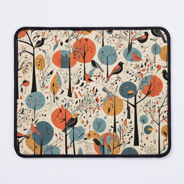 Item preview, Kandinsky inspired beautiful abstract bird pattern art designed and sold by Vintage Designs +.
