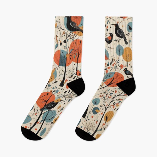 Item preview, Kandinsky inspired beautiful abstract bird pattern art designed and sold by Vintage Designs +.