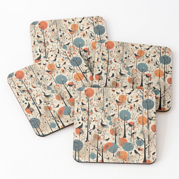Item preview,  Kandinsky inspired beautiful abstract bird pattern art designed and sold by Vintage Designs +.