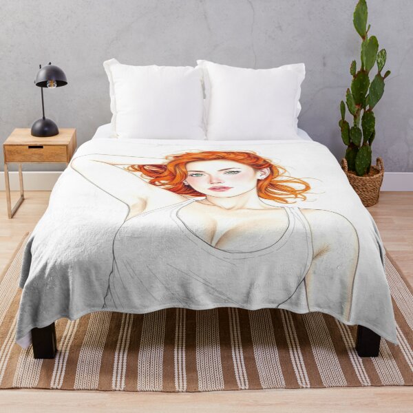 Item preview, Drawing of a Beautiful Red Headed Woman designed and sold by Vintage Designs +.