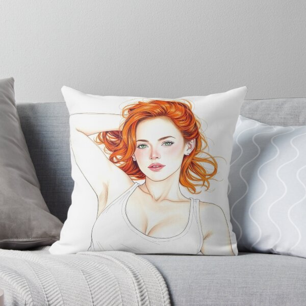 Item preview, Drawing of a Beautiful Red Headed Woman designed and sold by Vintage Designs +.