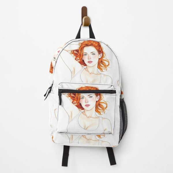 Item preview, Drawing of a Beautiful Red Headed Woman designed and sold by Vintage Designs +.
