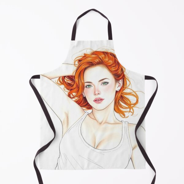 Item preview, Drawing of a Beautiful Red Headed Woman designed and sold by Vintage Designs +.
