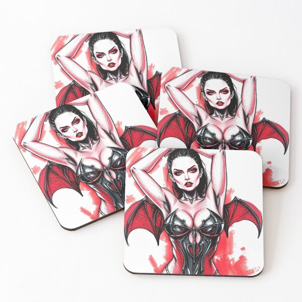 Item preview,  Sexy Vampire demon fantasy punk horror Girl illustration designed and sold by Vintage Designs +.