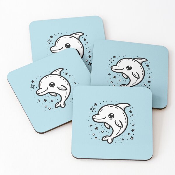 Item preview, Starry Sea Dolphin - Kawaii Ocean Art designed and sold by happyartworks.