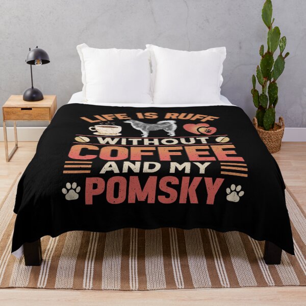 Item preview, Pomsky Dog And Coffee Funny Quote designed and sold by eclecTEEq.