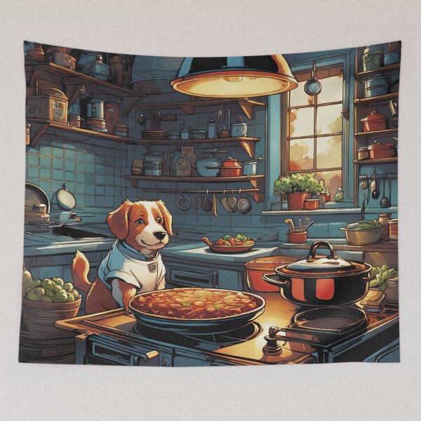 Item preview, Puppy as a Chef, in a kitchen preparing meals designed and sold by Colin Bentham.