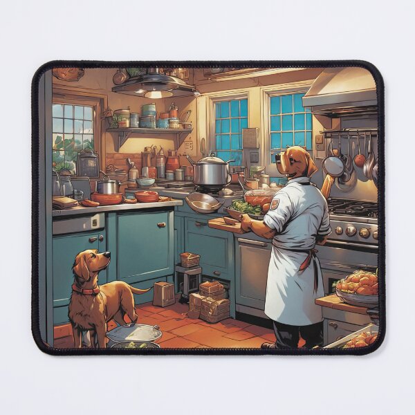 Item preview, Puppy as a Chef, in a kitchen preparing meals designed and sold by Colin Bentham.