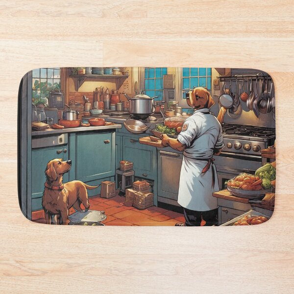 Item preview, Puppy as a Chef, in a kitchen preparing meals designed and sold by Colin Bentham.