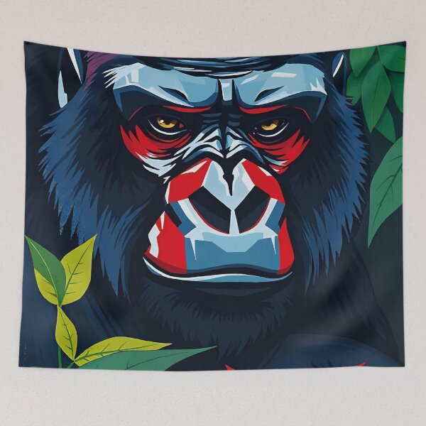 Item preview, Majestic Gorilla Portrait – Jungle Alpha Art designed and sold by WildlifeInc.