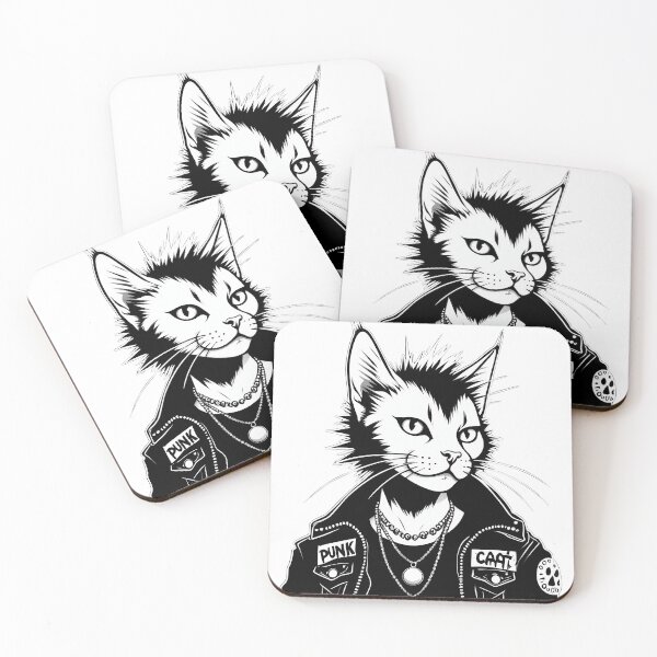 Item preview, Punk Cat Leather Jacket designed and sold by Mango Cats.