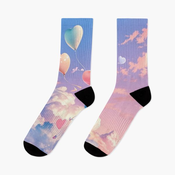 Item preview, Floating Heart Balloons at Sunset | Dreamy Sky Art designed and sold by Spicex2.