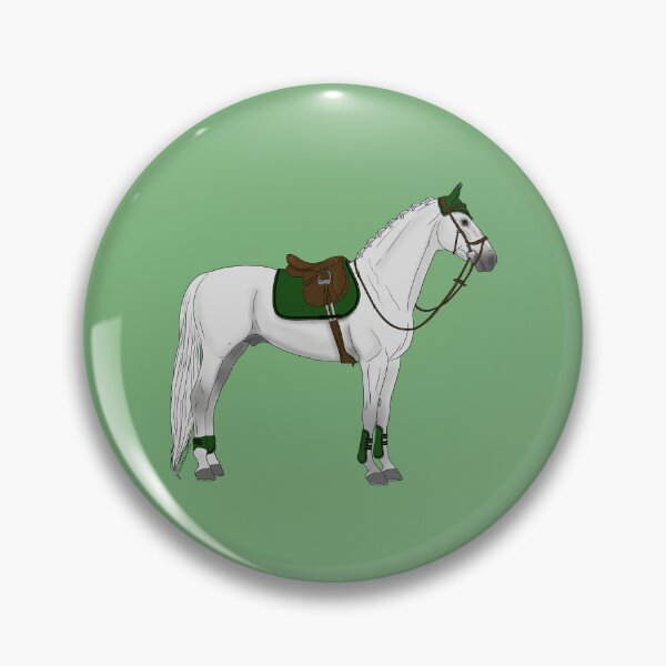 Item preview, White Hunter Jumper Horse with Green Accessories designed and sold by DappledMoon.