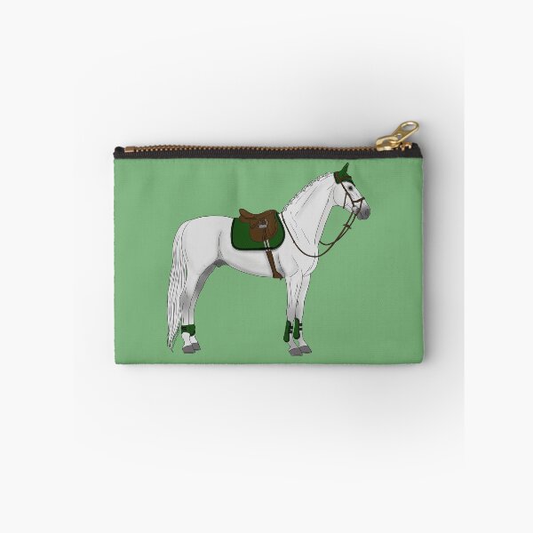 Item preview, White Hunter Jumper Horse with Green Accessories designed and sold by DappledMoon.