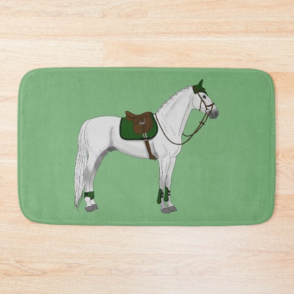 Item preview, White Hunter Jumper Horse with Green Accessories designed and sold by DappledMoon.