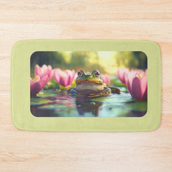 Item preview, Happy Frog in a Pond with Lily Pads So Hoppy #10 designed and sold by Vicki Noble Art.