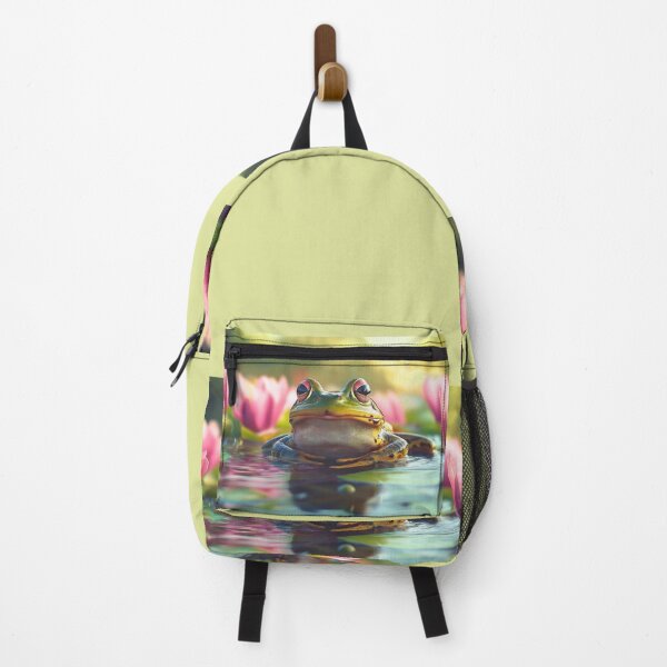 Item preview, Happy Frog in a Pond with Lily Pads So Hoppy #10 designed and sold by Vicki Noble Art.